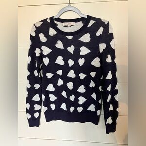 LOFT Women's Navy Heart Sweater